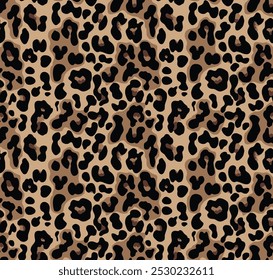 
leopard print seamless stylish pattern, vector illustration on textile, animal skin texture