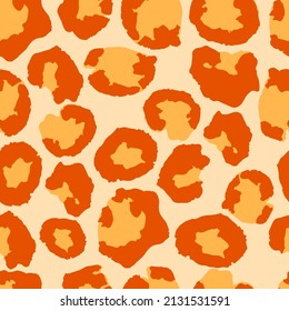 Leopard Print Seamless Vector Design. Elegant Cheetah Wildlife Seamless Leopard Print. Cool Animal Skin Fashion Pattern. Modern Fabric Texture, Wild Fur Repeat Pattern. Cheetah Textile Background.