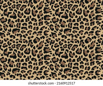 Leopard print, seamless vector pattern, jaguar texture, jungle background