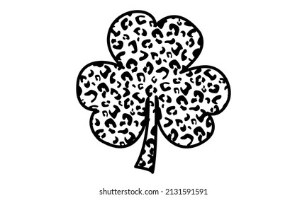 Leopard Print Shamrock Svg, St Patrick's Day Svg