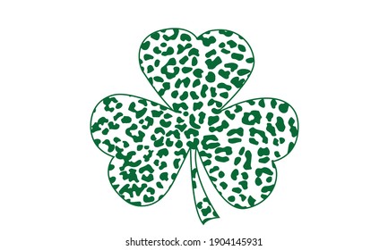 Leopard print Shamrock Vector and Clip Art
