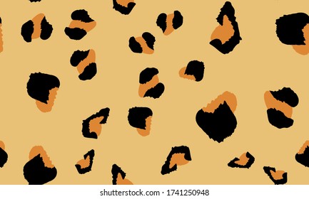 Leopard Print. Spotted Texture. Seamless Pattern. Animal Skin. Trendy Pattern. Spotted Leopard Print. Seamless Design. Vector Illustration.