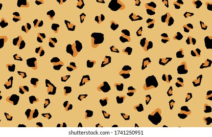 Leopard Print. Spotted Texture. Seamless Pattern. Animal Skin. Trendy Pattern. Spotted Leopard Print. Seamless Design. Vector Illustration.