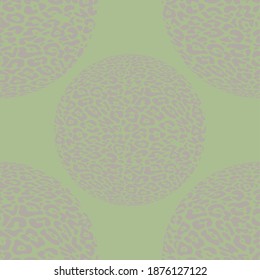 Leopard print textured circle shape background. Abstract animal skin seamless pattern. 