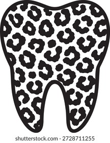 Icono dental del diente de la impresión del leopardo