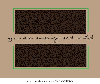 leopard print t-shirt printing, fashion slogan-vector