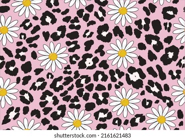 leopard print vector design hand drawn seamless repeating