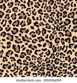 
Leopard print vector endless pattern, trendy feline background.