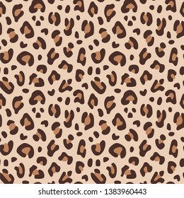 Leopard print. Vector illustration of seamless pattern.