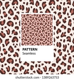 Leopard print. Vector illustration with seamless pattern.