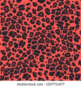Leopard print Vector illustration Trendy background with animal print in coral shades