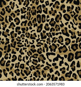 
Leopard print vector illustration of a yellow background with beautiful spots, design on textiles.