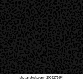 Leopard print, vector pattern, black background for printing clothes, paper, fabric.