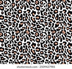 
Leopard print vector pattern, seamless fashion design with wild cat spots, street background