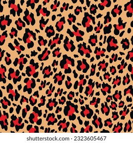 Vector de impresión leopardo patrón animal sin soldadura, manchas de gato salvaje sobre fondo amarillo