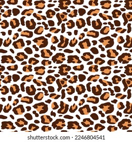 Leopard print vector seamless. Fashionable background for fabric, paper, clothes. Animal pattern. Vector EPS10