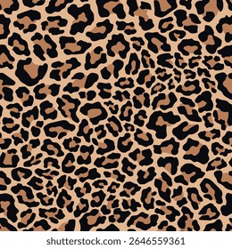 Leopard print vector seamless. Fashionable background for fabric, paper, clothes. Sample of animals.