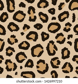 Leopard print. Vector seamless pattern.