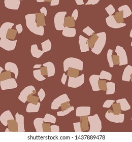 Leopard print. Vector seamless pattern. Abstract animal fur skin texture. Flower motif. Floral illusion.