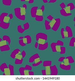 Leopard print. Vector seamless pattern. Abstract animal fur skin texture. Flower motif. Floral illusion.