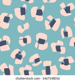 Leopard print. Vector seamless pattern. Abstract animal skin texture. Flower motif. Floral illusion.
