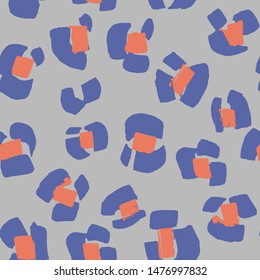Leopard print. Vector seamless pattern. Abstract animal skin texture. Flower motif. Floral illusion.
