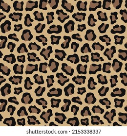 Leopard print vector seamless pattern, animal skin, fashion design for textile.