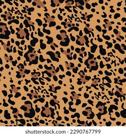 
Leopard print vector seamless pattern, stylish cat background for textile.