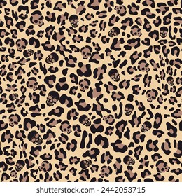 
Leopard print vector seamless pattern, wild cat texture, animal stylish design