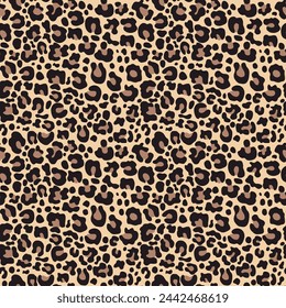 
Leopard print vector seamless pattern, animal background, wild cat texture, spots on background.