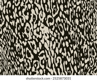 Leopard print. Vector seamless pattern. Animal skin background with black and brown spots on beige backdrop. Abstract exotic safari texture. Jaguar, leo, puma cheetah fur pattern. Repeat design