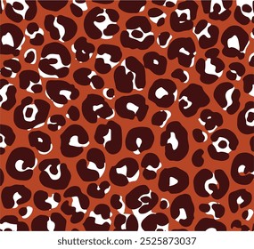 Leopard print. Vector seamless pattern. Animal skin background with black and brown spots on beige backdrop. Abstract exotic safari texture. Jaguar, leo, puma cheetah fur pattern. Repeat design