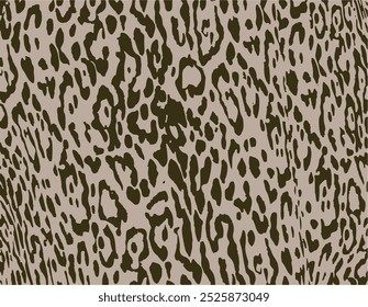 Leopard print. Vector seamless pattern. Animal skin background with black and brown spots on beige backdrop. Abstract exotic safari texture. Jaguar, leo, puma cheetah fur pattern. Repeat design