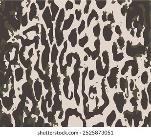 Leopard print. Vector seamless pattern. Animal skin background with black and brown spots on beige backdrop. Abstract exotic safari texture. Jaguar, leo, puma cheetah fur pattern. Repeat design