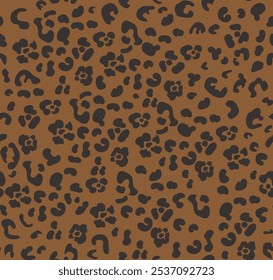 Leopard print vector seamless pattern, animal background.