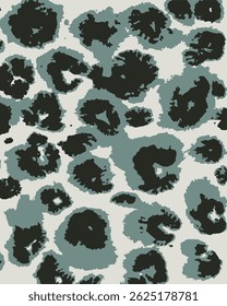Leopard print. Vector seamless pattern. Animal skin background with black and brown spots on beige backdrop. Abstract exotic safari texture. Jaguar, leo, puma cheetah fur pattern. Repeat design