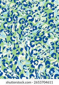 Impressão de leopardo. Padrão sem emenda do vetor. Fundo de pele animal com manchas pretas e marrons no fundo bege. Textura de safári exótico abstrato. Jaguar, leo, puma padrão de pele de chita. Repetir design