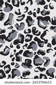 Impressão de leopardo. Padrão sem emenda do vetor. Fundo de pele animal com manchas pretas e marrons no fundo bege. Textura de safári exótico abstrato. Jaguar, leo, puma padrão de pele de chita. Repetir design