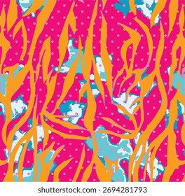 Leopard print. Vector seamless pattern. Animal skin background with black and brown spots on beige backdrop. Abstract exotic safari texture. Jaguar, leo, puma cheetah fur pattern. Repeat design