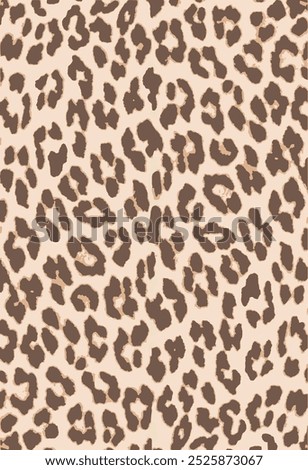 Leopard print. Vector seamless pattern. Animal skin background with black and brown spots on beige backdrop. Abstract exotic safari texture. Jaguar, leo, puma cheetah fur pattern. Repeat design