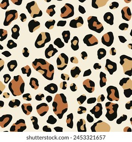 Leopard print vector seamless.  Seamless leopard skin pattern
Fashionable background for fabric, paper, clothes. Animal pattern.