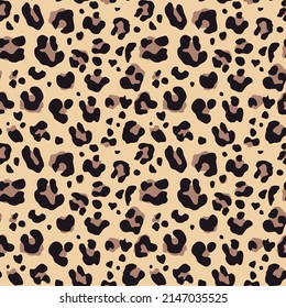 
Leopard print vector seamless, trendy texture for printing clothes, paper, fabric. The skin of a wild cat.