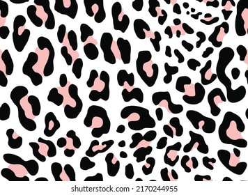 Leopard print vector texture black and white pattern, fashion design for clothes, paper, fabric. animal background