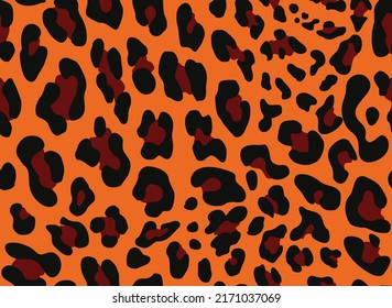 Leopard print vector texture, trendy urban pattern for textile.