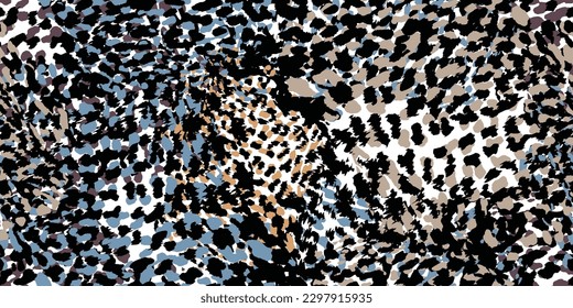 Leopardendrucke. Nahtlose Musterfläche für wild lebende Tiere. Vektorgrafik