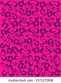Leopard purple print on plastic pink background