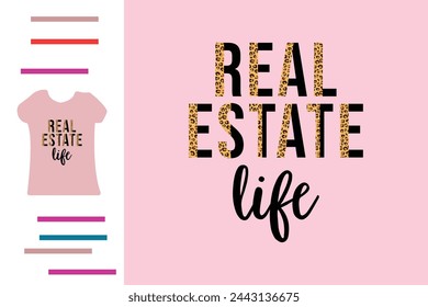 Leopard real estate life t shirt design