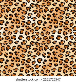 Leopard Realistic Skin Color Seamless Pattern