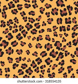 Leopard realistic vector seamless texture print pattern with dots and colorful background