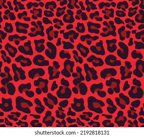 
Leopard red print vector trendy seamless pattern, street design.